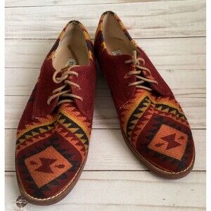 Steve Madden Jazie Women’s Lace Up Oxfords Aztec Western Tapestry Size 8.5